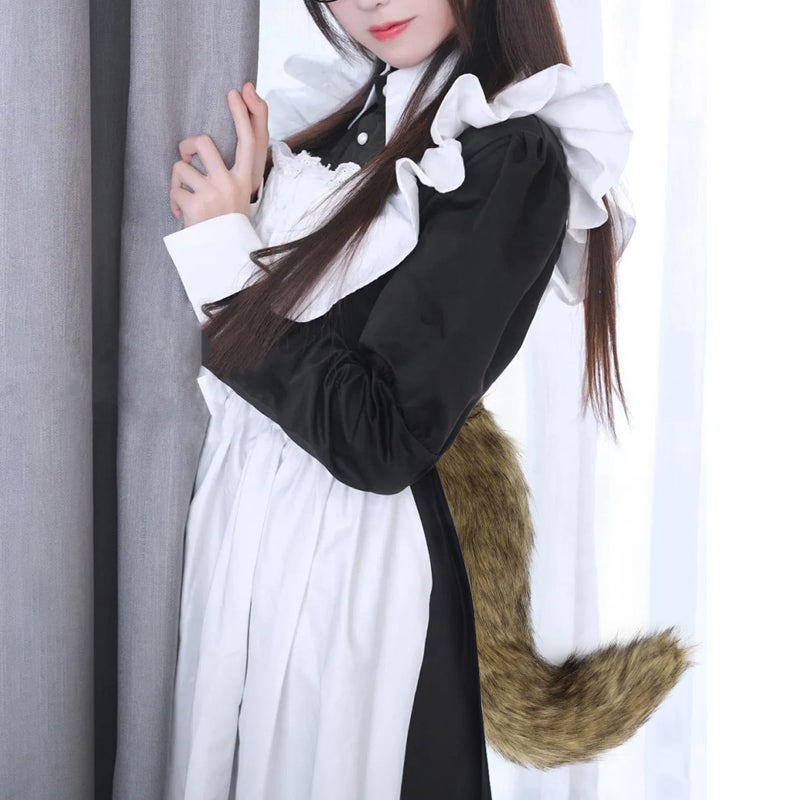 JUNBOON Faux Fur Fox Tail for Cosplay Costume Halloween Party (Brown) - Image 3